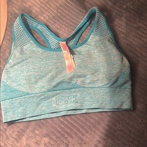 PINK Victoria's Secret Blue Racerback Sports Bra